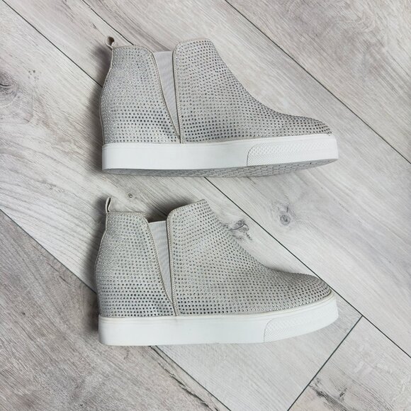 Just Fab Deena Shimmer Wedge Sneakers - Picture 1 of 6